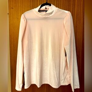 Ryegrass Pale Pink Cowl Neck Velour Top XL